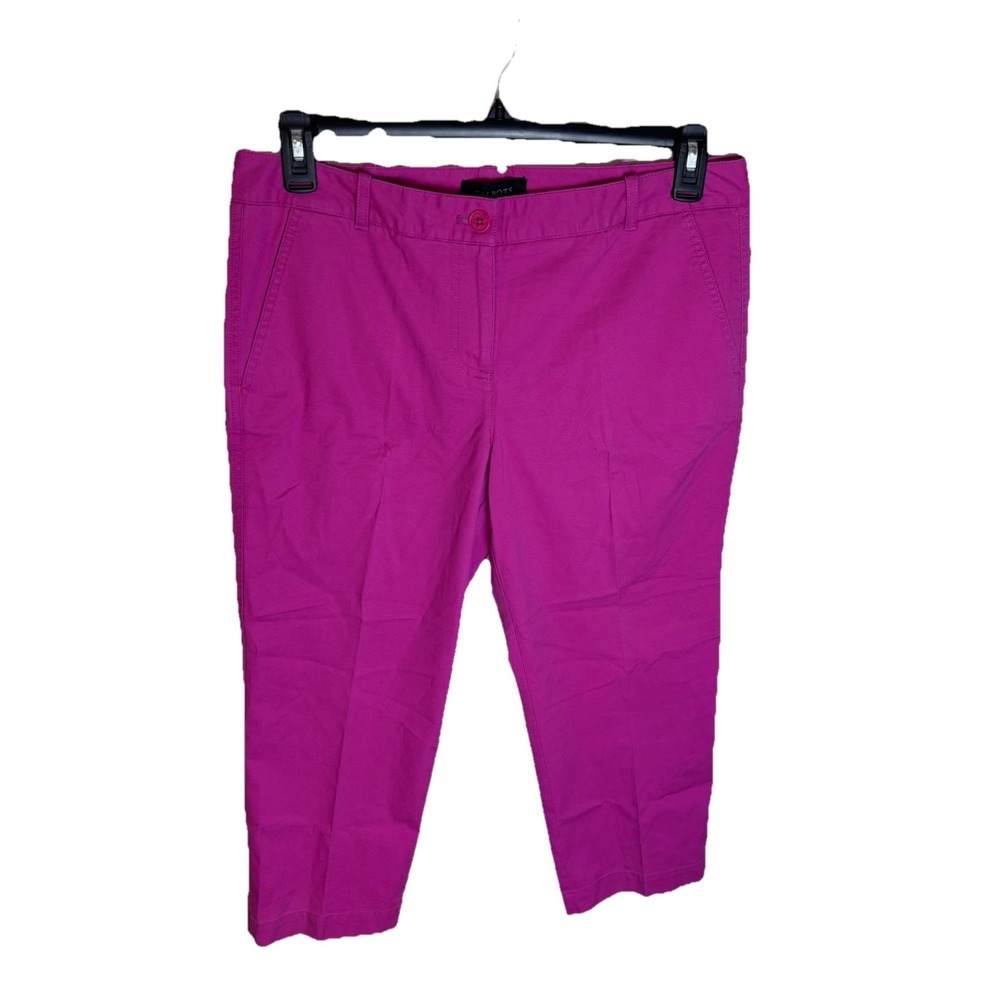 Talbots Women's Size 10 Signature Dress Pants 22" Inseam Cropped Pink NWT